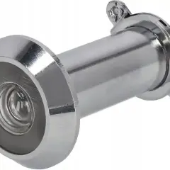 Metalowy wizjer drzwiowy, znany też jako optoizolator, pozwala zajrzeć na zewnątrz, zapewniając bezpieczeństwo.